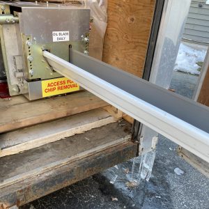Machine forming continuous seamless gutter.